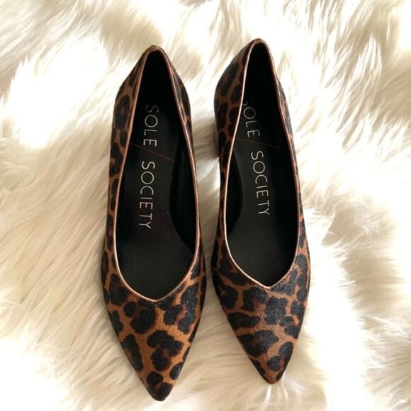 Sole Society Leopard Print Calf Hairn Pumps - Picture 5 of 9